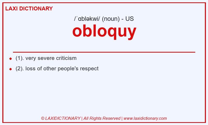 Definition obloquy in American English
