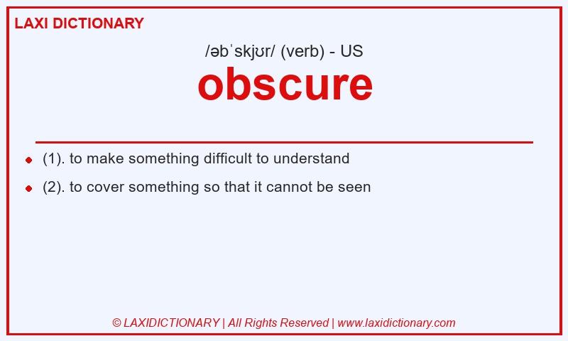 Definition obscure in American English