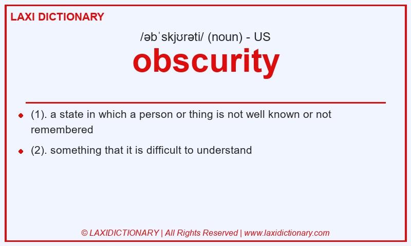 Definition obscurity in American English