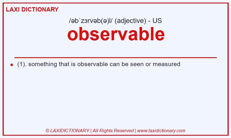Definition observable in American English