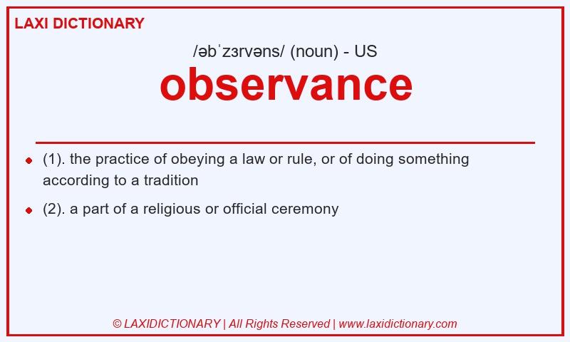 Definition observance in American English