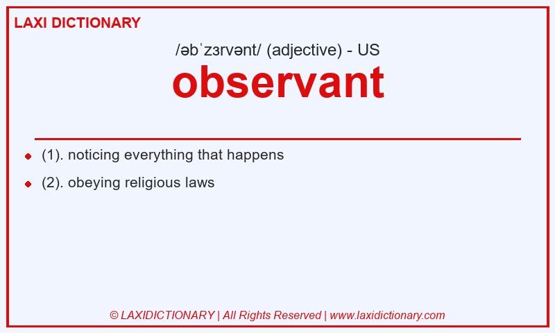 Definition observant in American English