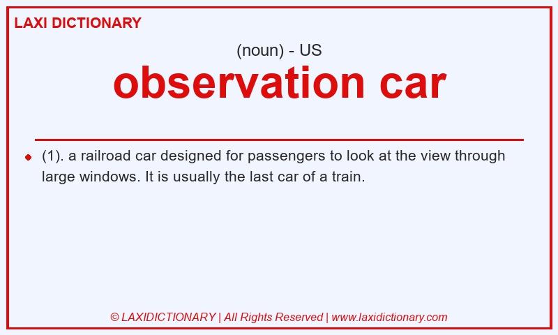Definition observation car in American English