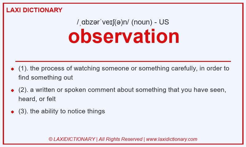 Definition observation in American English