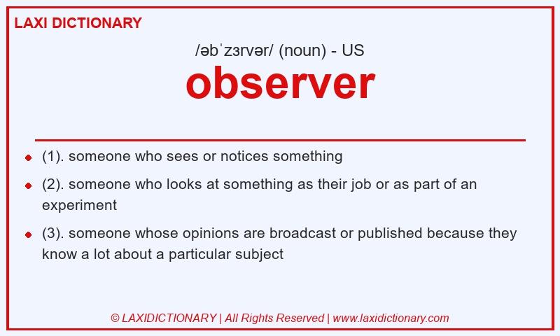 Definition observer in American English