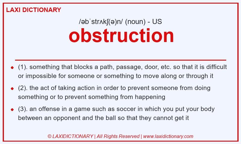 Definition obstruction in American English