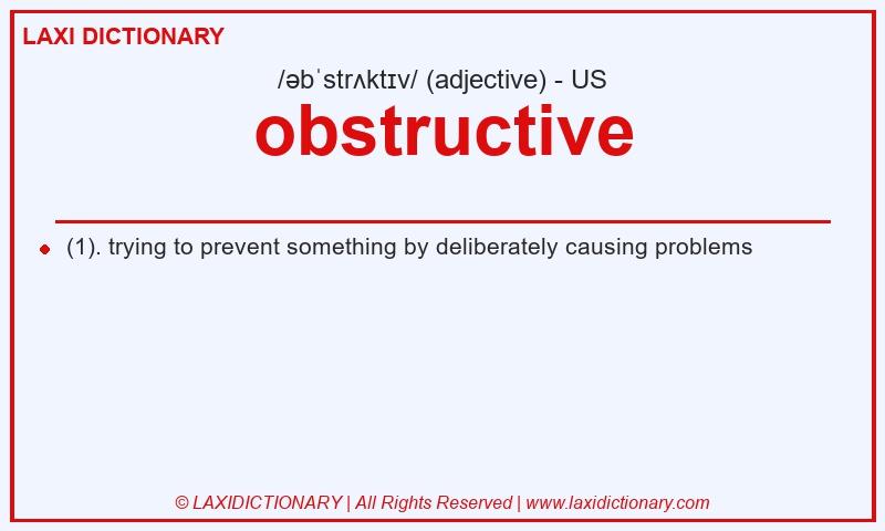 Definition obstructive in American English