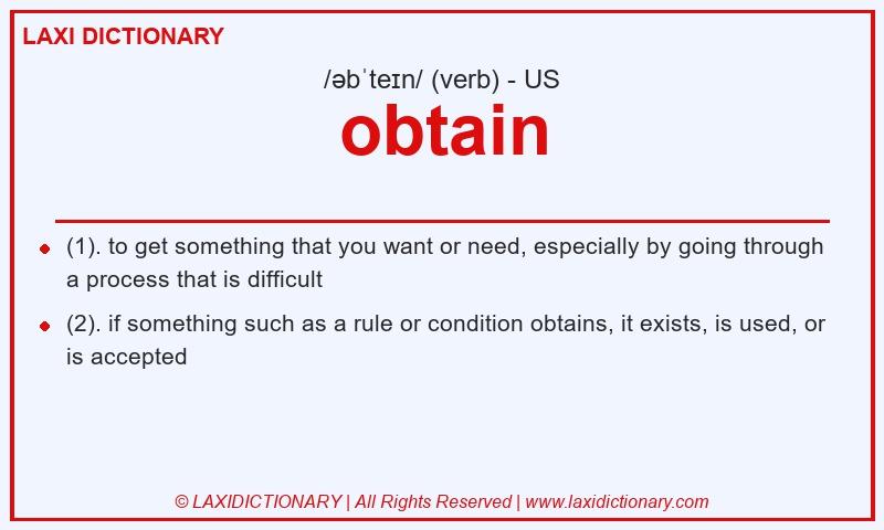Definition obtain in American English