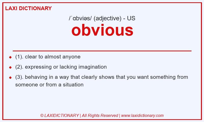 Definition obvious in American English