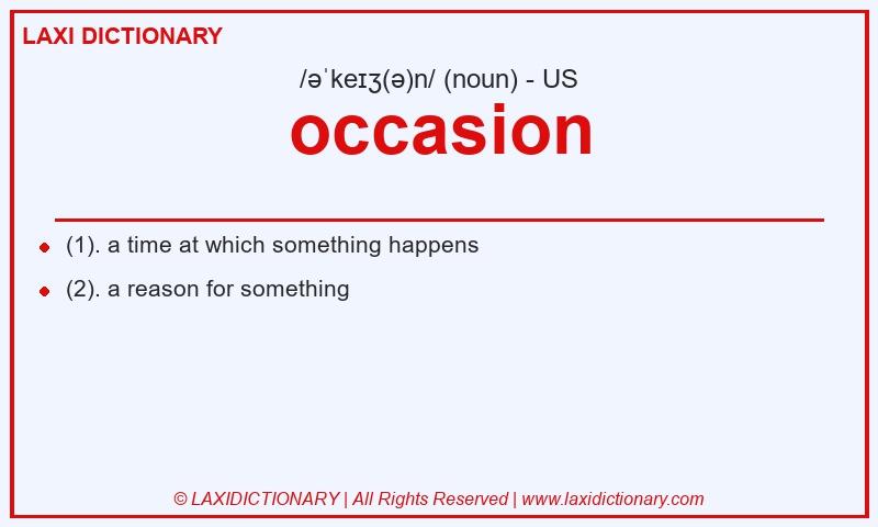 Definition occasion in American English