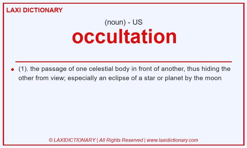 Definition occultation in American English