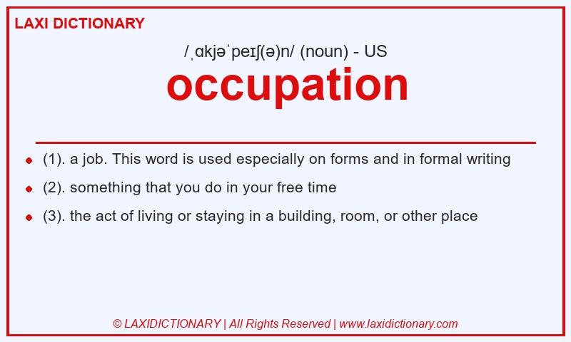 Definition occupation in American English