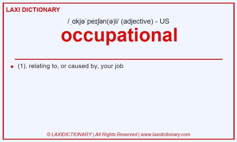 Definition occupational in American English