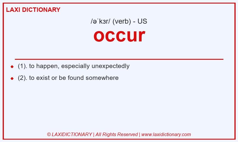 Definition occur in American English