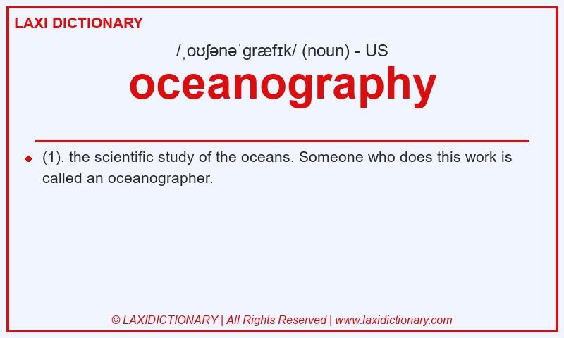 Definition oceanography in American English