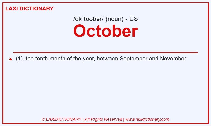 Definition October in American English