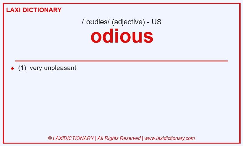 Definition odious in American English