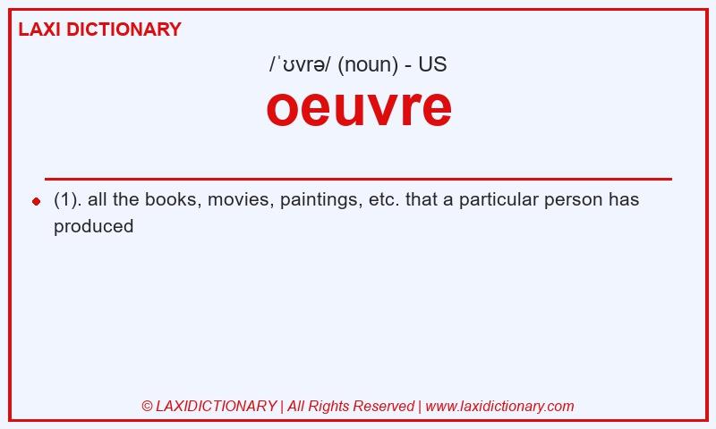 Definition oeuvre in American English