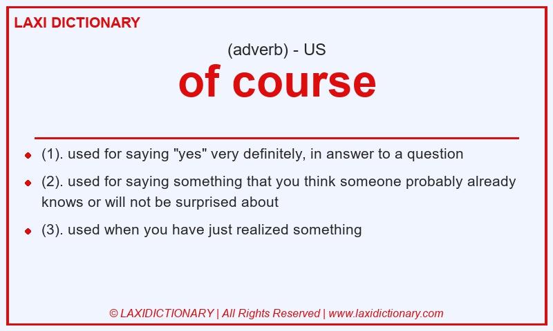 Definition of course in American English