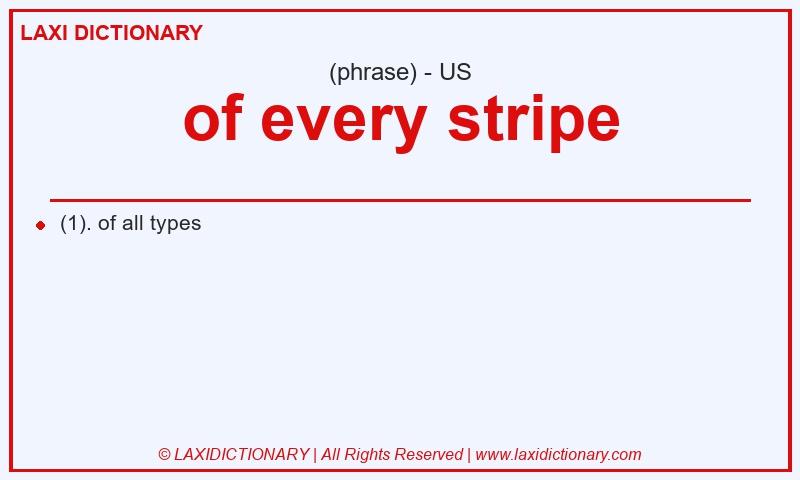 Definition of every stripe in American English
