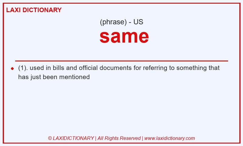 Definition  same in American English