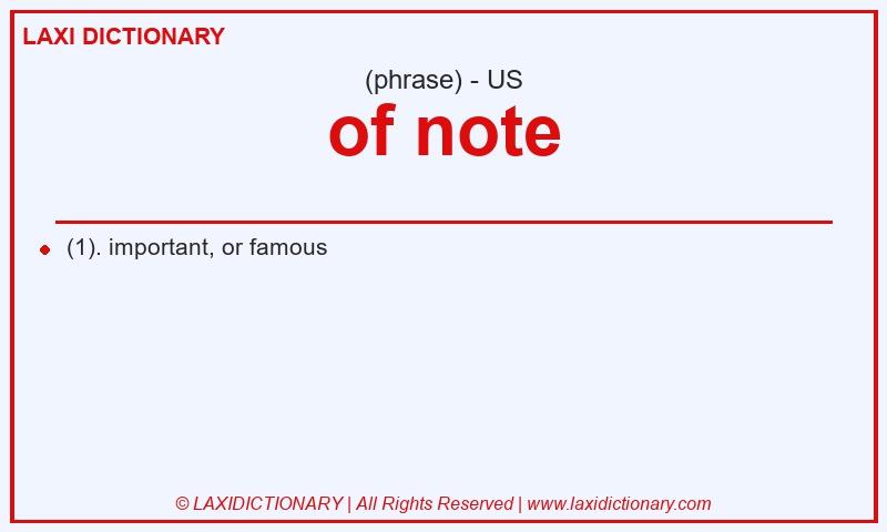 Definition of note in American English