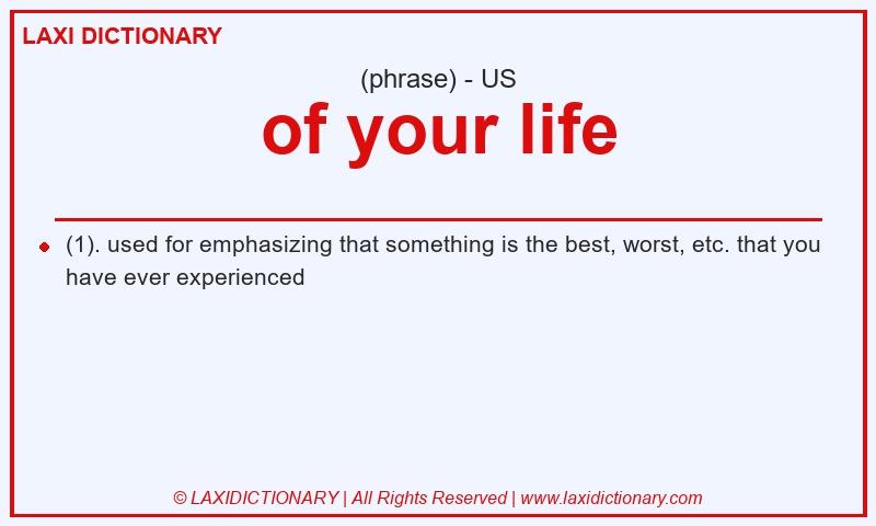 Definition of your life in American English