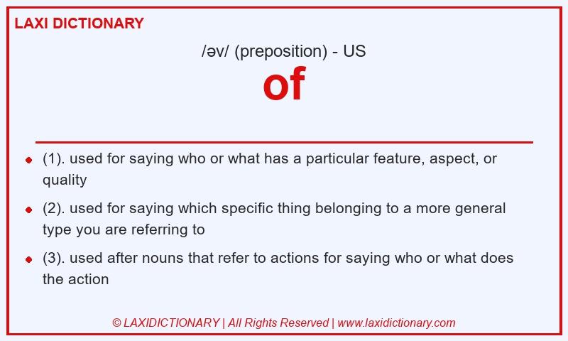 Definition of in American English