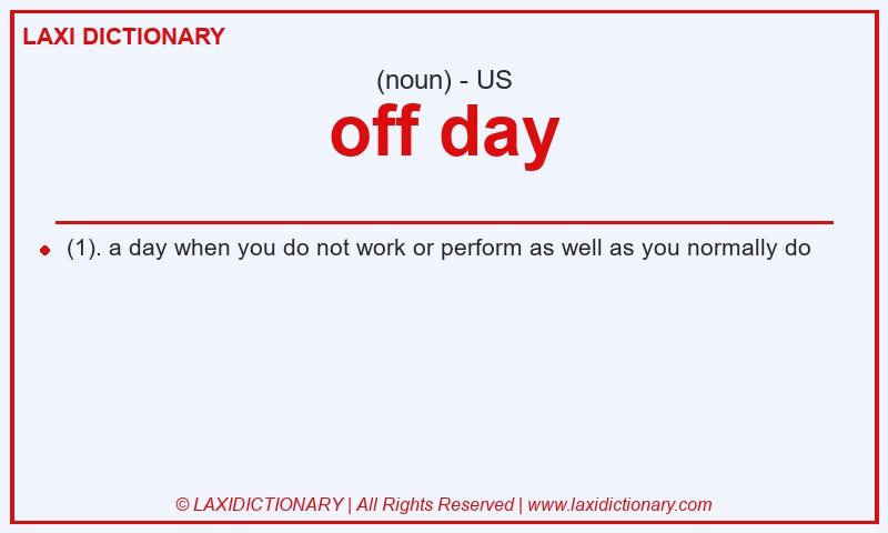 Definition off day in American English