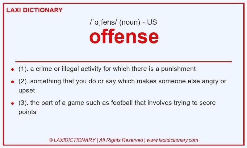 Definition offense in American English