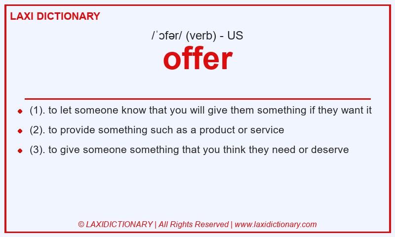 Definition offer in American English