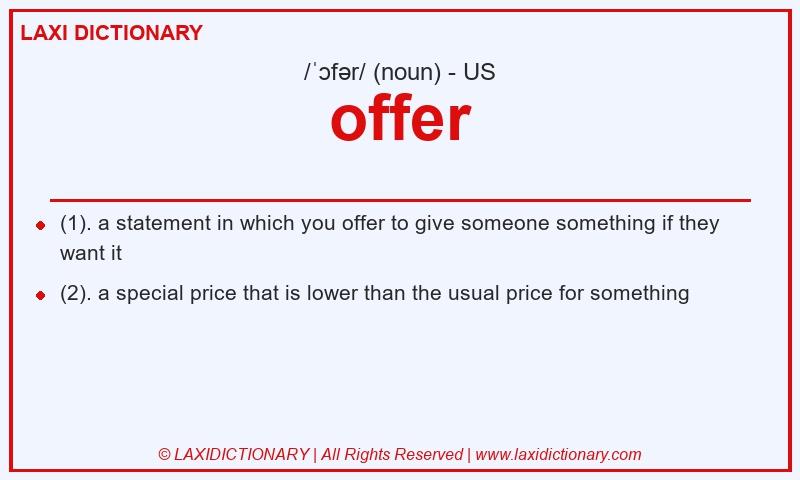 Definition offer in American English
