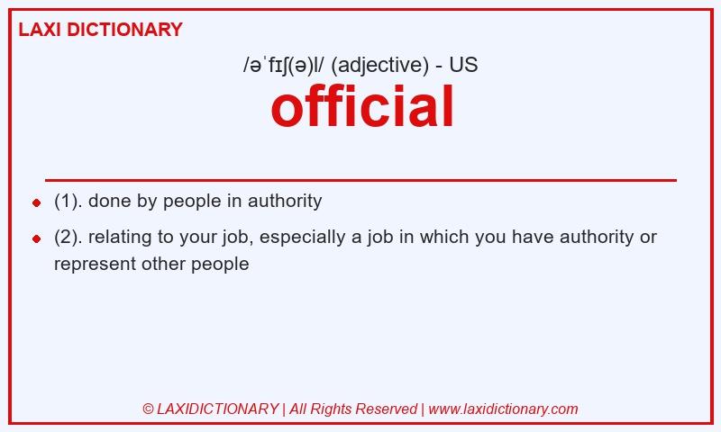 Definition official in American English