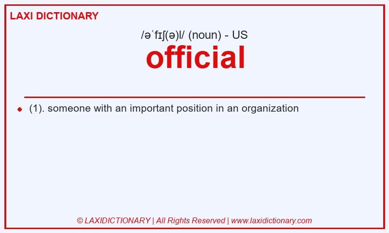 Definition official in American English