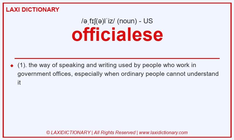 Definition officialese in American English