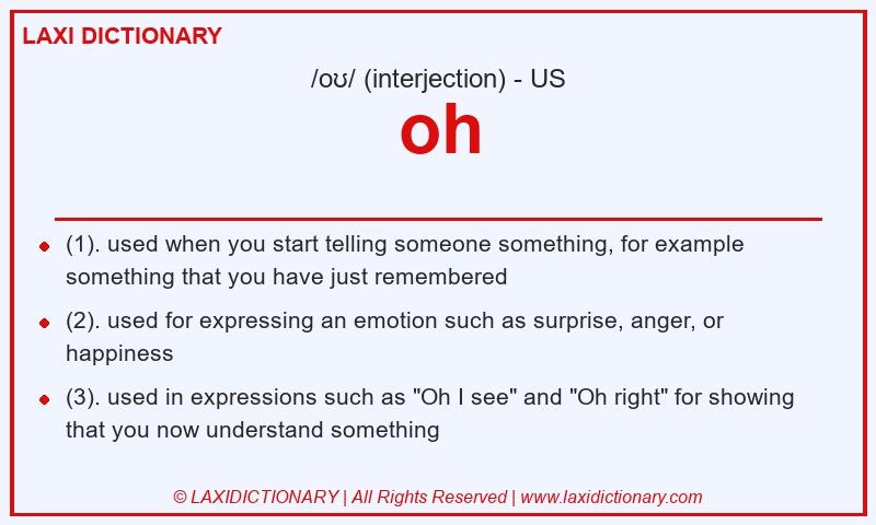 Definition oh in American English