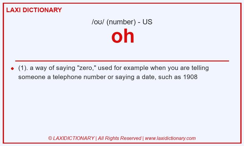 Definition oh in American English