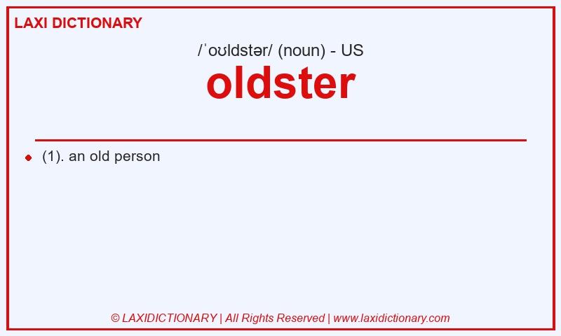 Definition oldster in American English