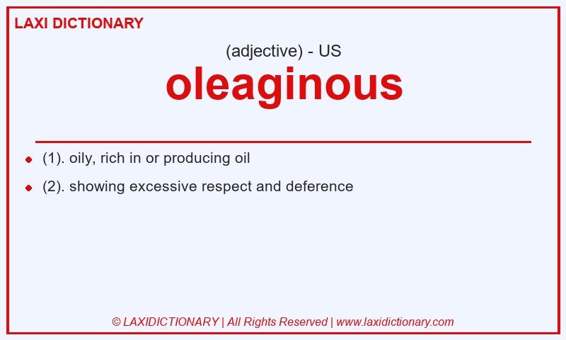 Definition oleaginous in American English