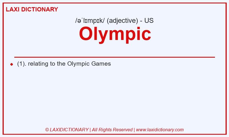 Definition Olympic in American English