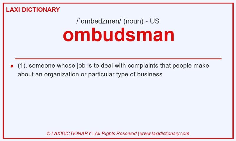 Definition ombudsman in American English