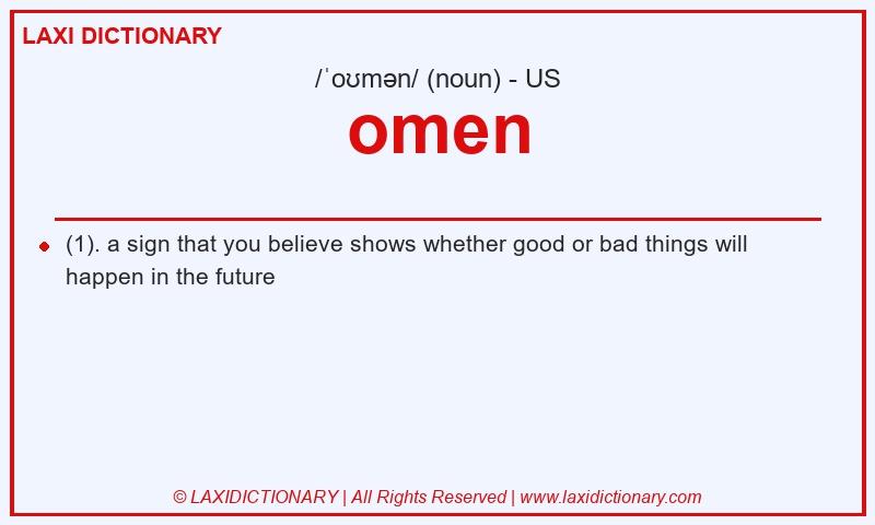 Definition omen in American English