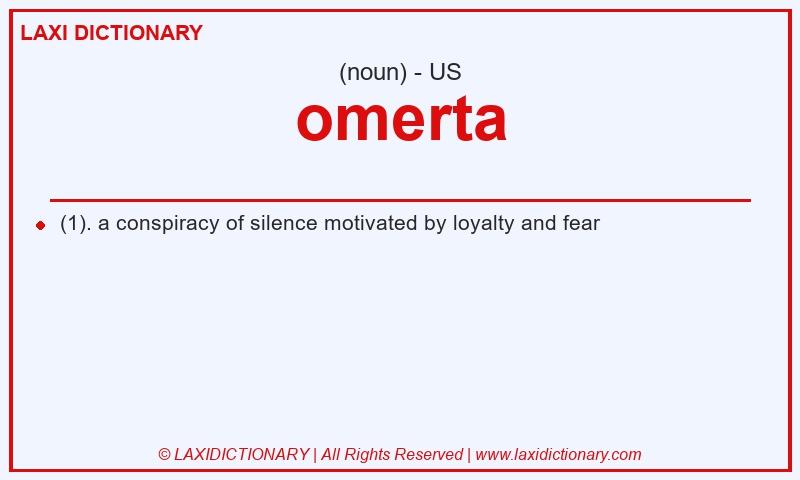 Definition omerta in American English