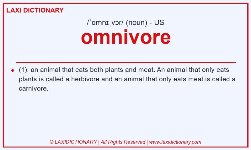 Definition omnivore in American English
