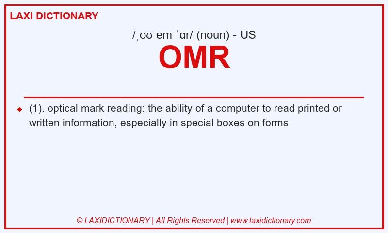 Definition OMR in American English