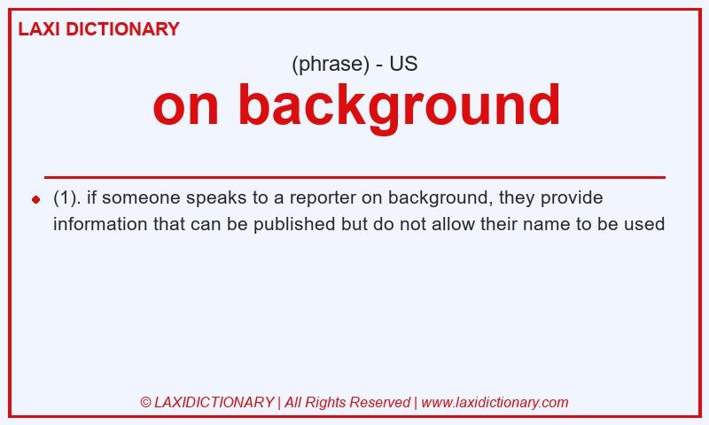 Definition on background in American English