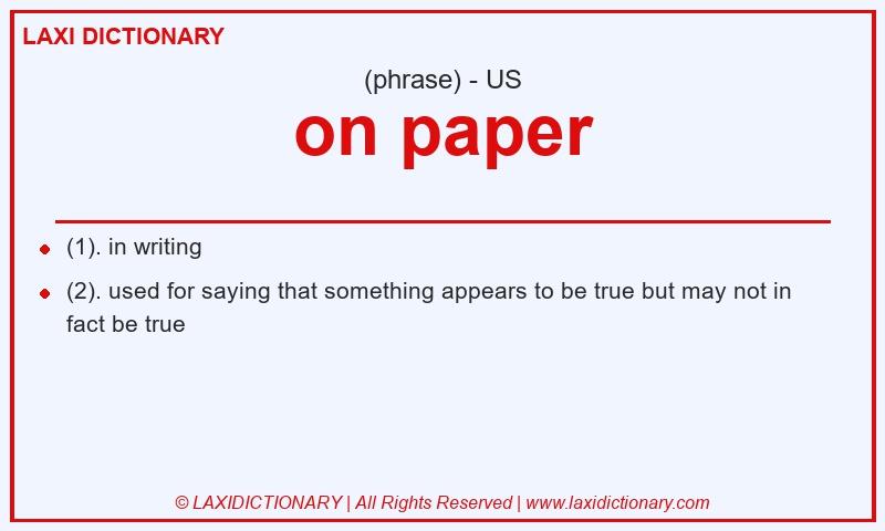 Definition on paper in American English