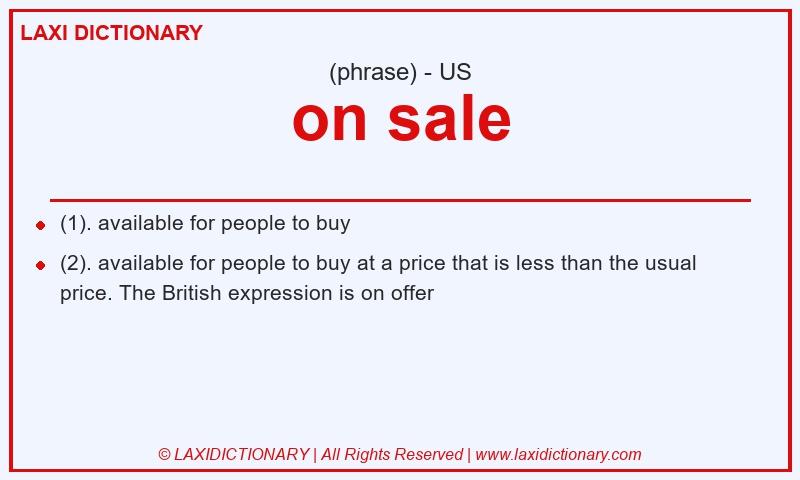 Definition on sale in American English