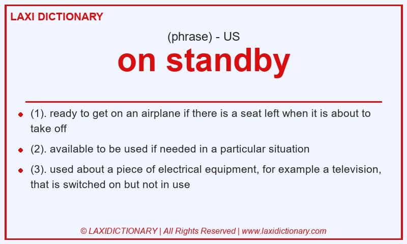 Definition on standby in American English