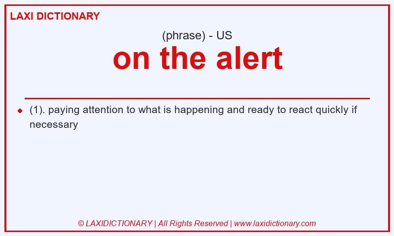 Definition on the alert in American English
